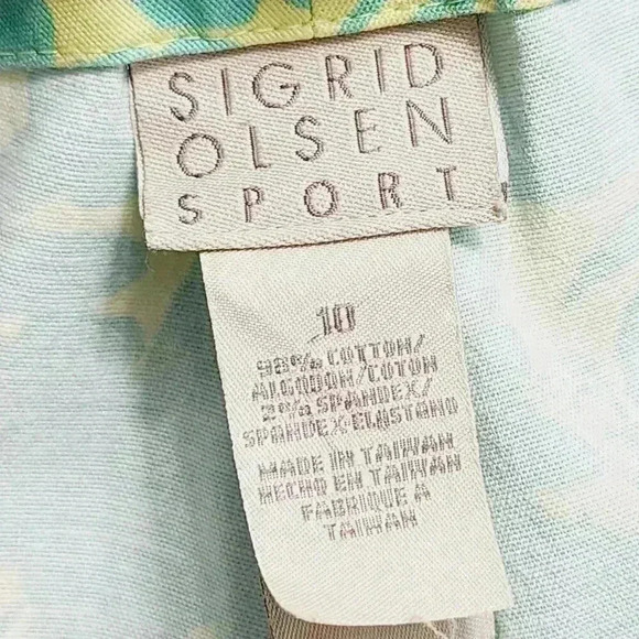 Sigrid Olsen Sport Womens Floral Cropped Pants Size 10 Cotton/Spandex Blend - Picture 3 of 7